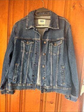 Old Navy Dark Blue Denim Jacket - Classic Trucker Style